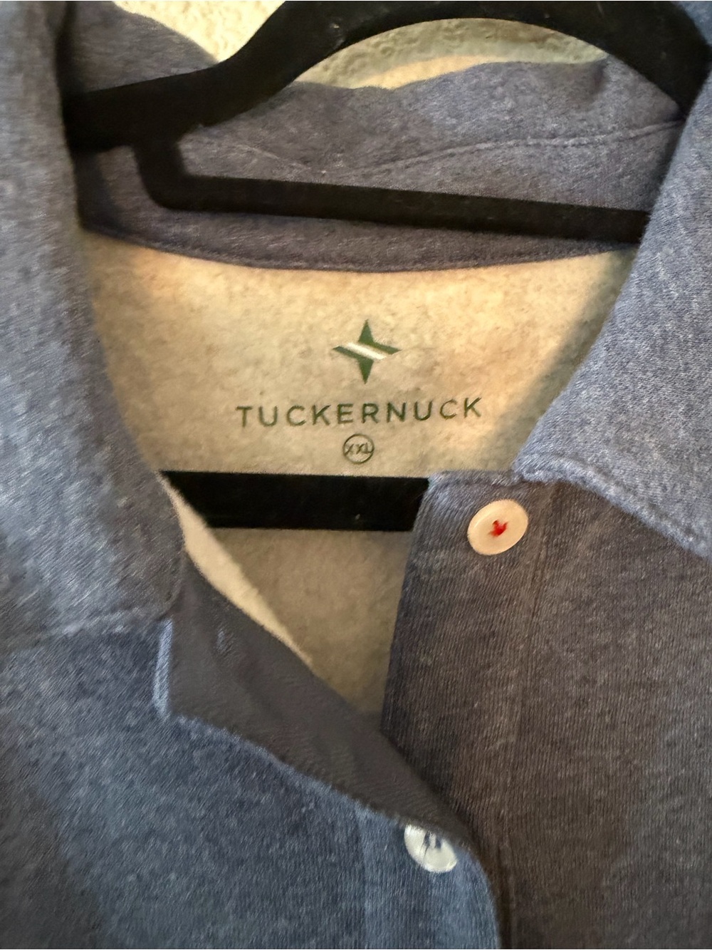 Tuckernuck Heathered Navy Polo Sweatshirt - Picture 2 of 4